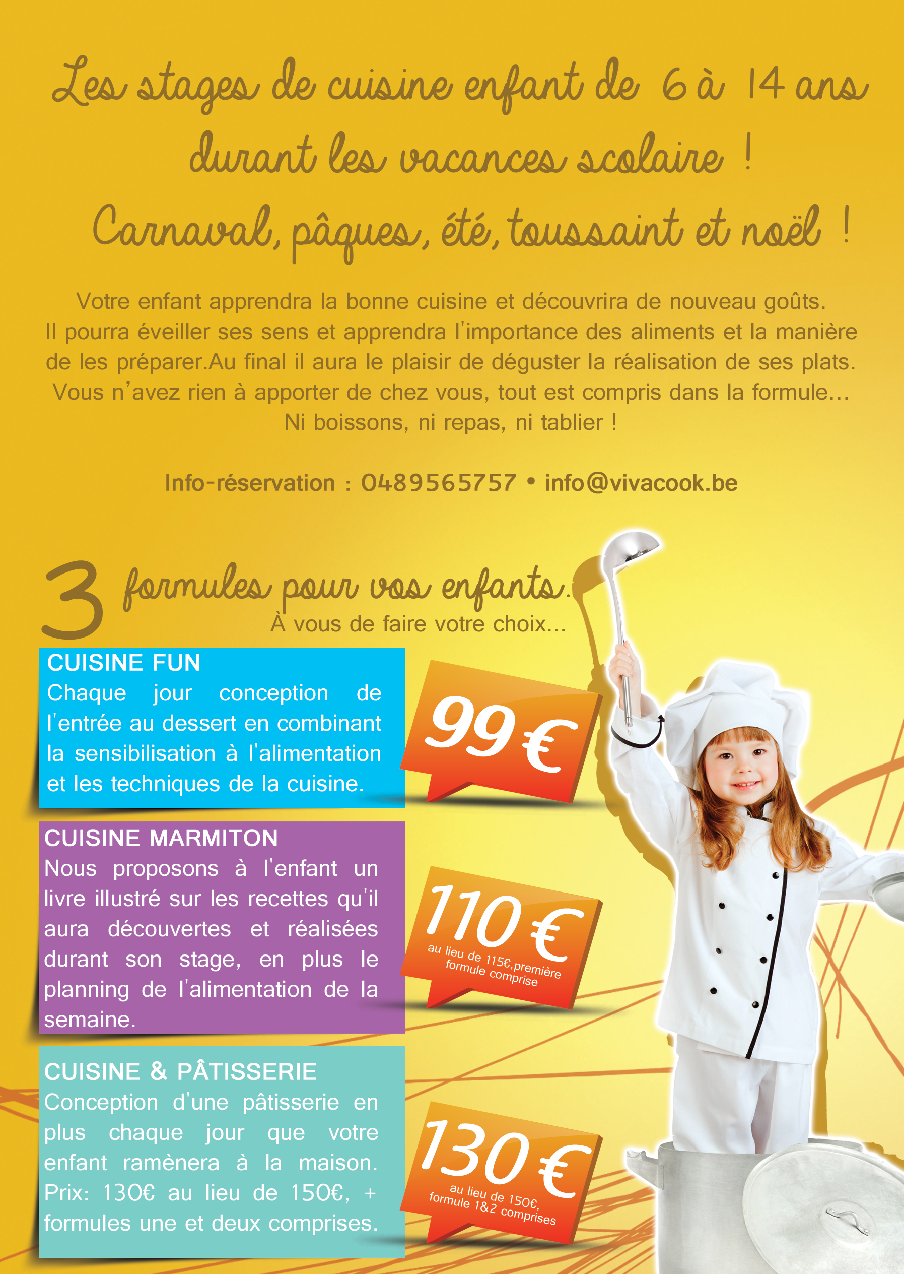 Stages de cuisine enfants Vivacook